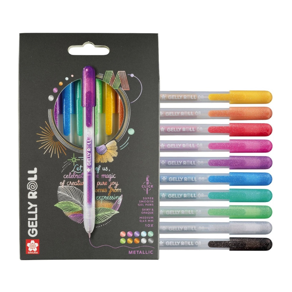 Set of Gelly Roll Metallic pens - Sakura - 0,45 m, 10 pcs.