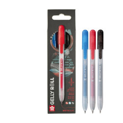 Zestaw długopisów żelowych Gelly Roll Metallic 3A - Sakura - 0,45 mm, 3 szt.