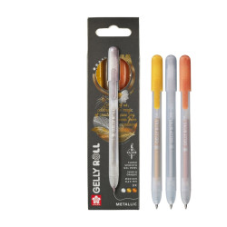 Zestaw długopisów żelowych Gelly Roll Metallic 3B - Sakura - 0,45 mm, 3 szt.