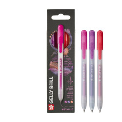 Zestaw długopisów żelowych Gelly Roll Metallic 3C - Sakura - 0,45 mm, 3 szt.