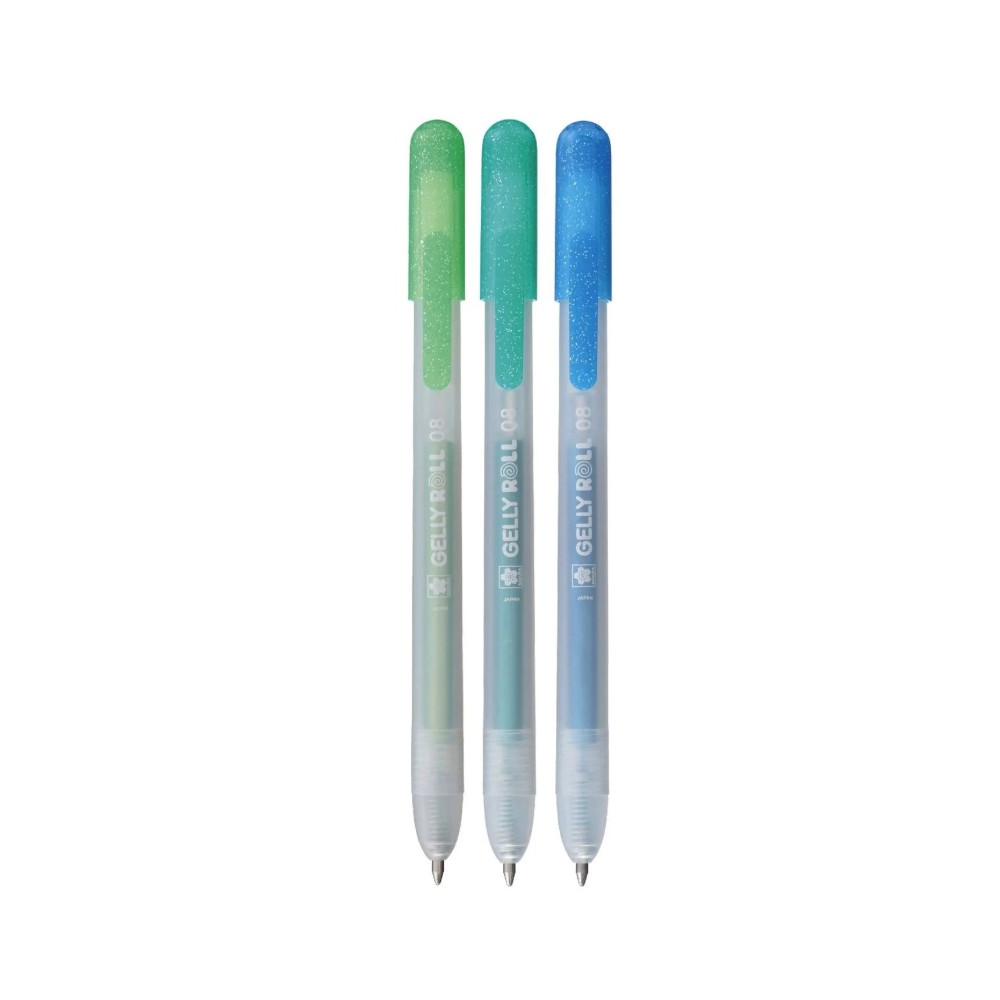 Zestaw długopisów żelowych Gelly Roll Metallic 3D - Sakura - 0,45 mm, 3 szt.