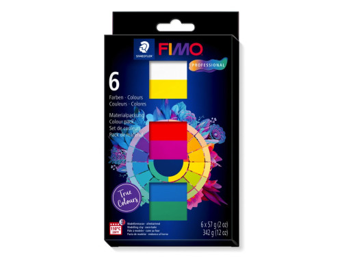 Zestaw masy termoutwardzalnej Fimo Professional True Colors - Staedtler - 6 x 57 g