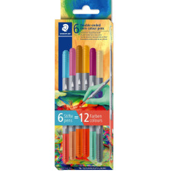 Set of double-sided Twin Color pens - Pentel - light, 6 pcs.