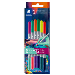 Set of double-sided Twin Color pens - Pentel - dark, 6 pcs.