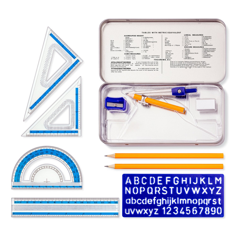 Geometric set in metal case - Staedtler - 11 pcs.