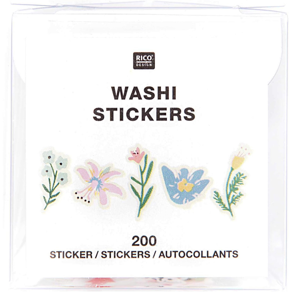 Naklejki washi Scattered Flowers - Rico Design - 200 szt.