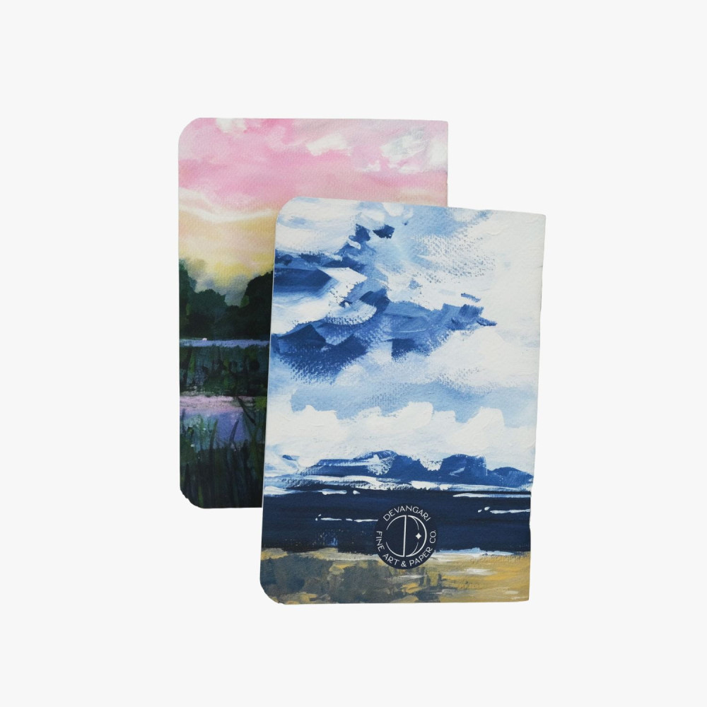 Set of mini dotted notebooks Serenity & Baltic B7 - Devangari - softcover, 120 g/m2, 2 pcs.