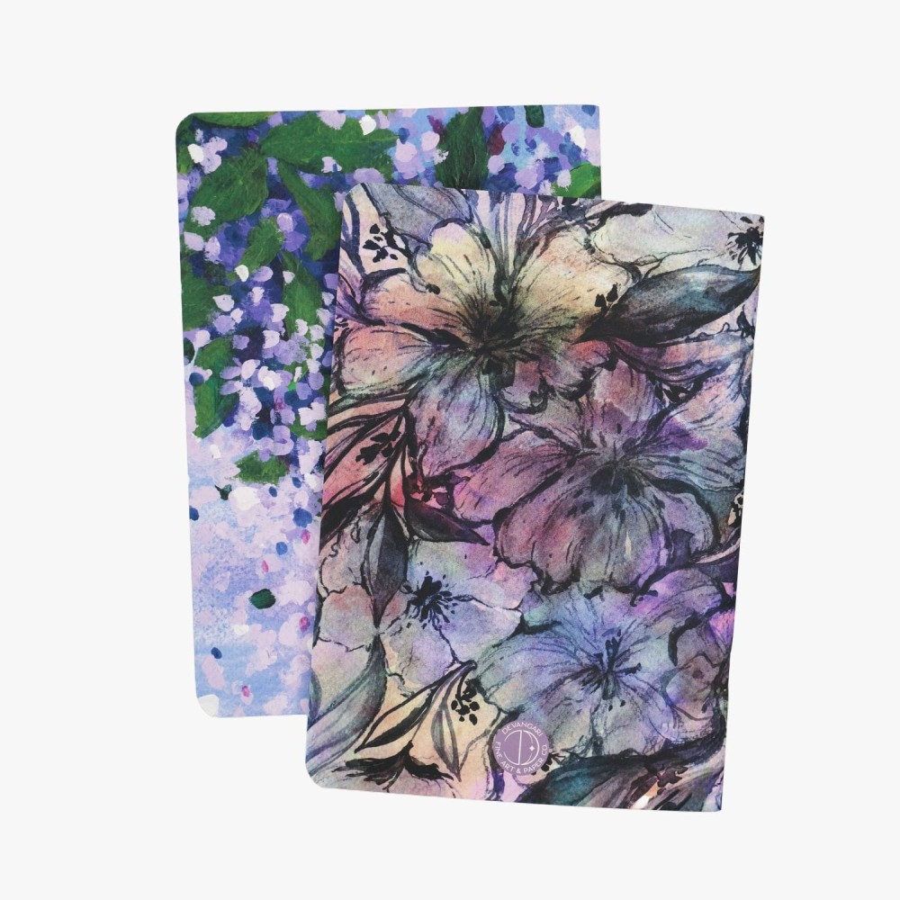 Zestaw zeszytów w kropki Lilac i Blossom B5 - Devangari - 2 szt.