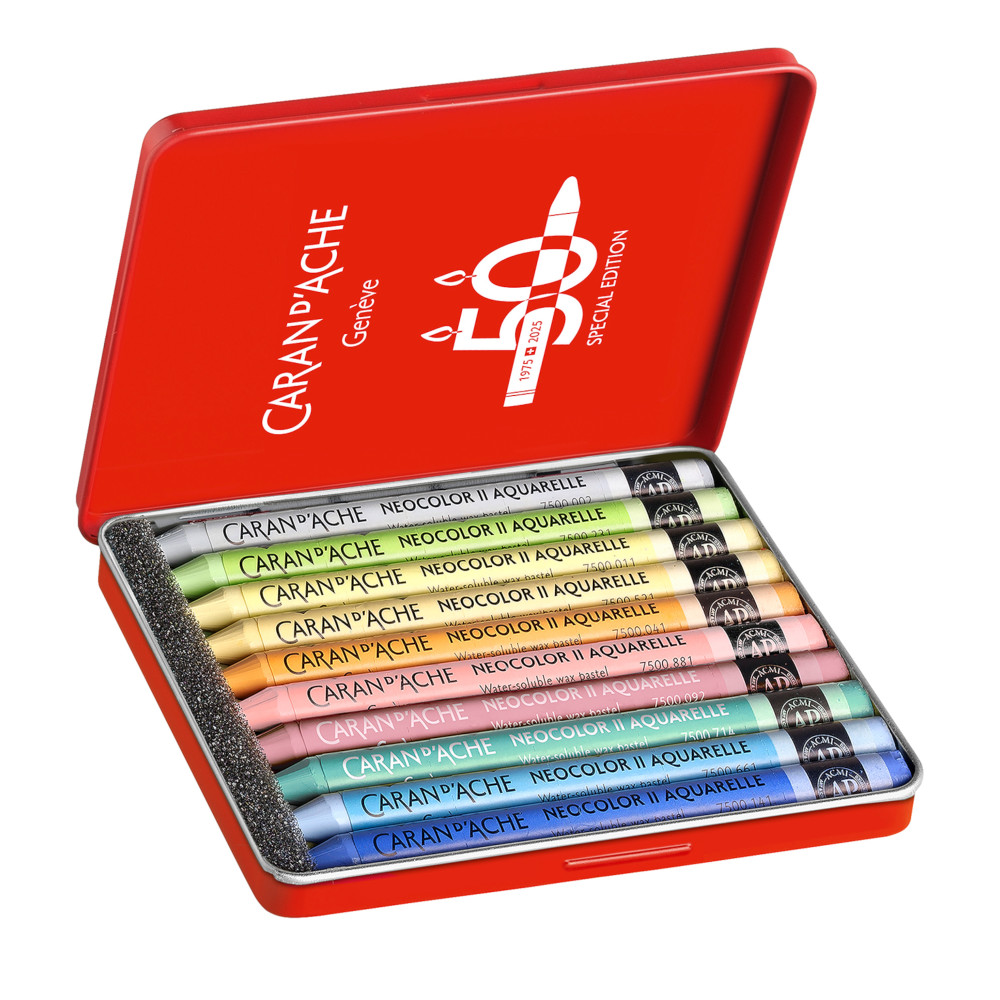 Zestaw pasteli akwarelowych Neocolor II Pastel - Caran d'Ache - 10 szt.