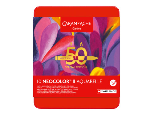 Neocolor II Pop water-soluble wax pencils set - Caran d'Ache - 10 pcs.