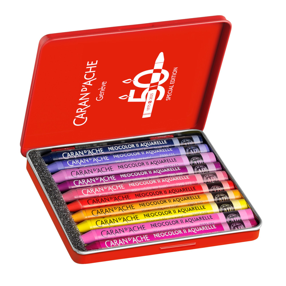 Zestaw pasteli akwarelowych Neocolor II Pop - Caran d'Ache - 10 szt.