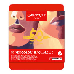 Zestaw pasteli akwarelowych Neocolor II Portrait - Caran d'Ache - 10 szt.