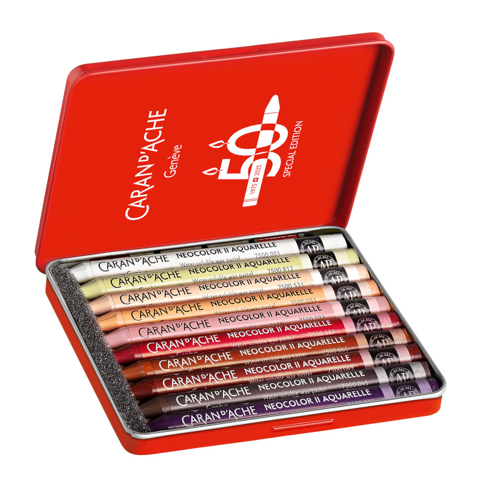 Neocolor II Portrait water-soluble wax pencils set - Caran d'Ache - 10 pcs.
