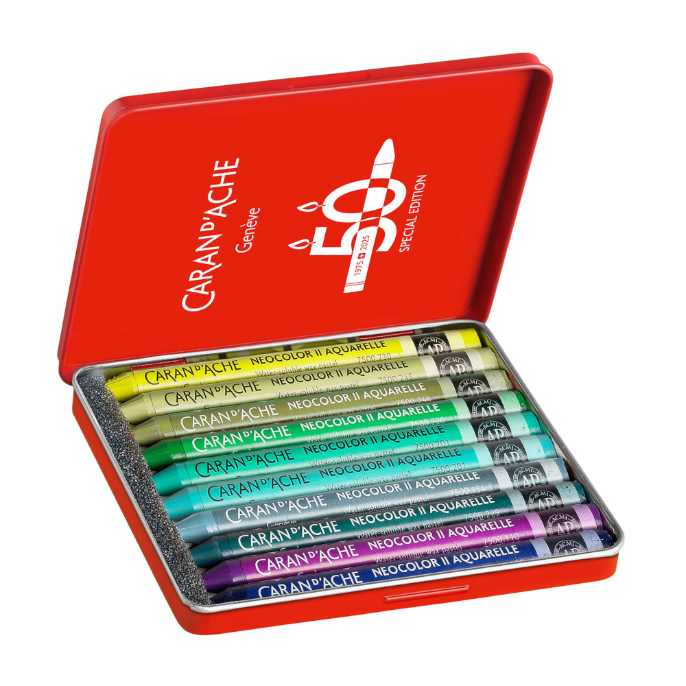Zestaw pasteli akwarelowych Neocolor II Lush - Caran d'Ache - 10 szt.