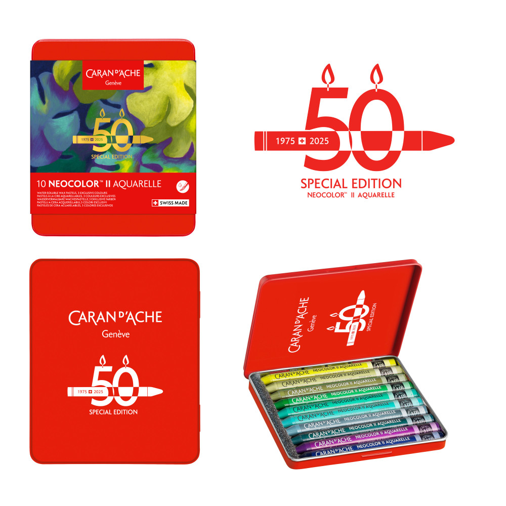 Neocolor II Lush water-soluble wax pencils set - Caran d'Ache - 10 pcs.