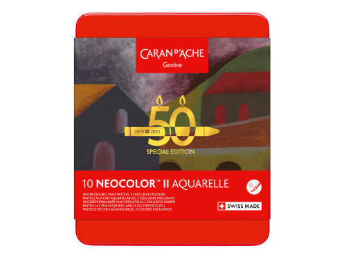 Zestaw pasteli akwarelowych Neocolor II Dark - Caran d'Ache - 10 szt.