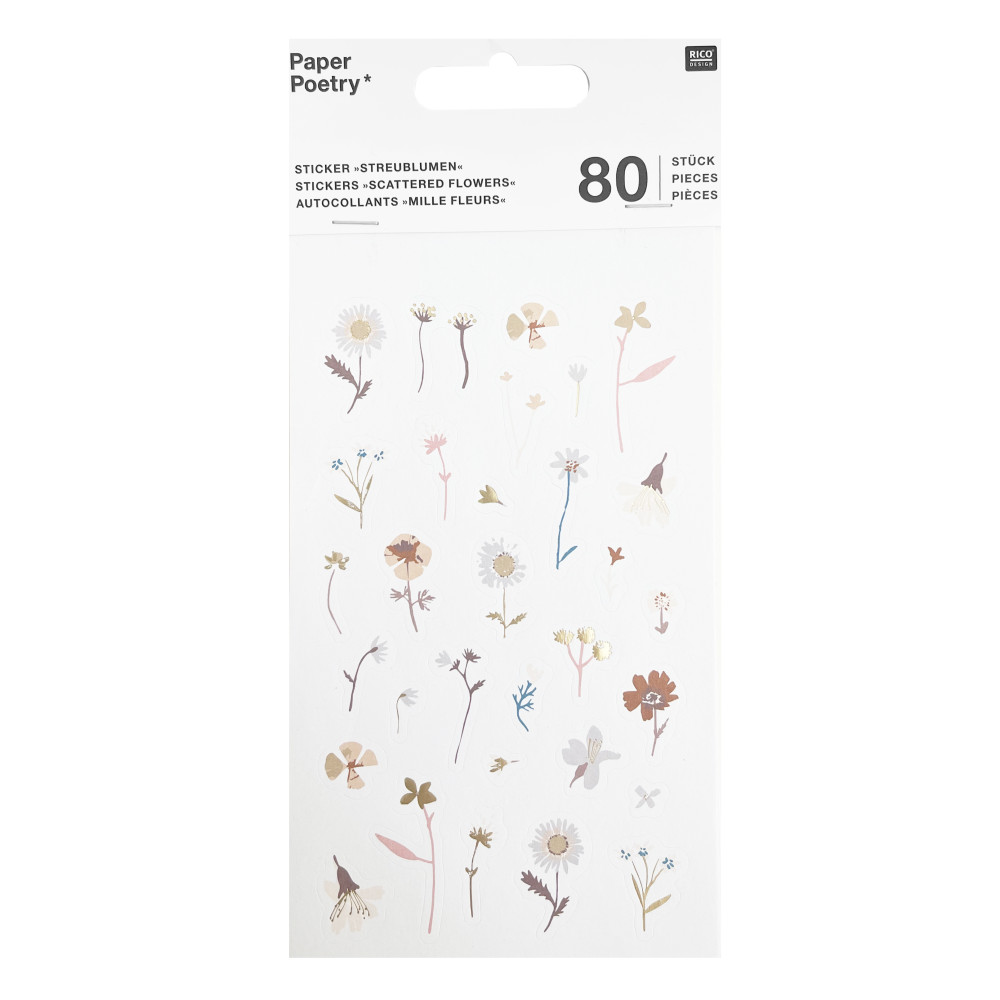 Naklejki Scattered Flowers - Rico Design - 80 szt.