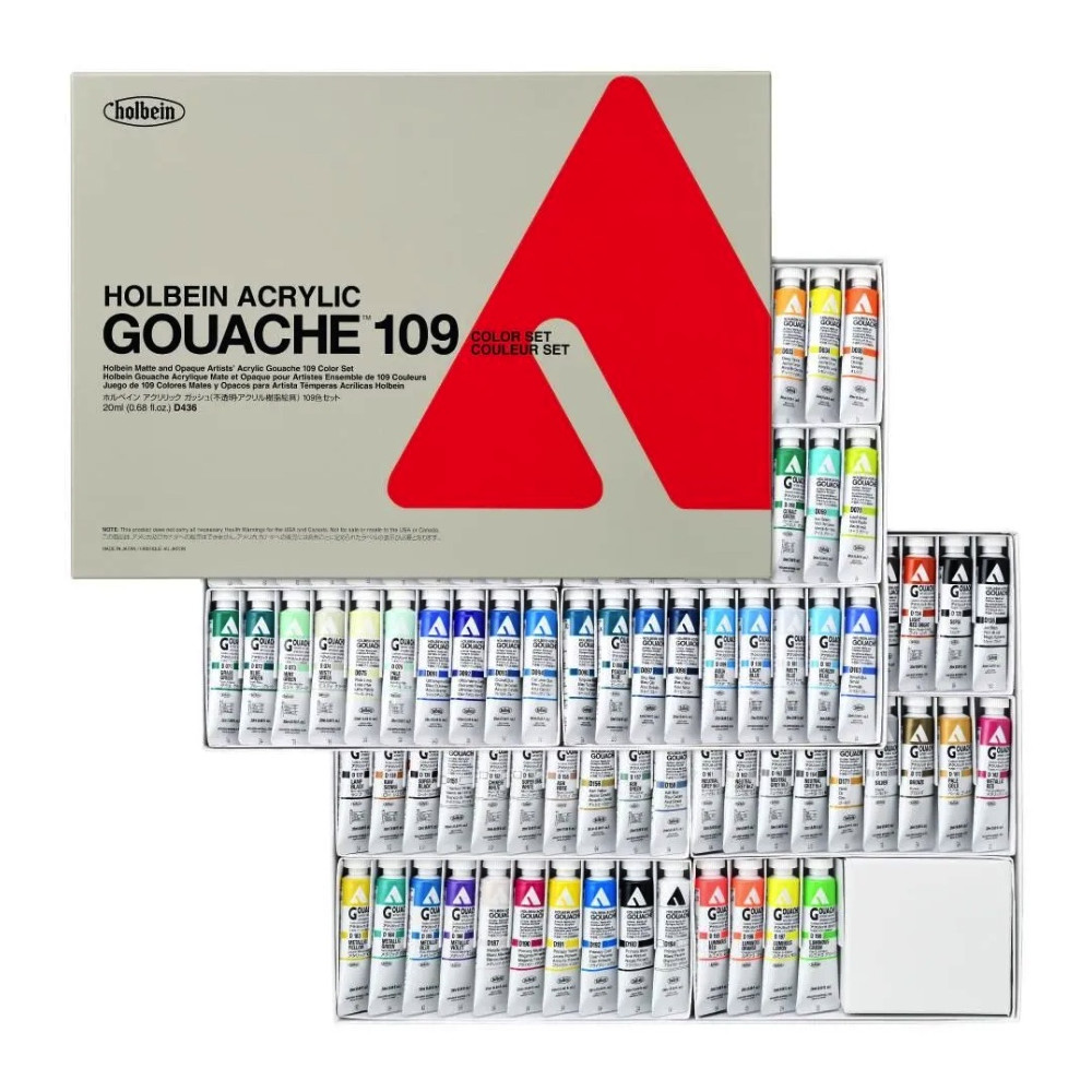 Zestaw gwaszy Acryla Gouache - Holbein - 109 kolorów x 20 ml
