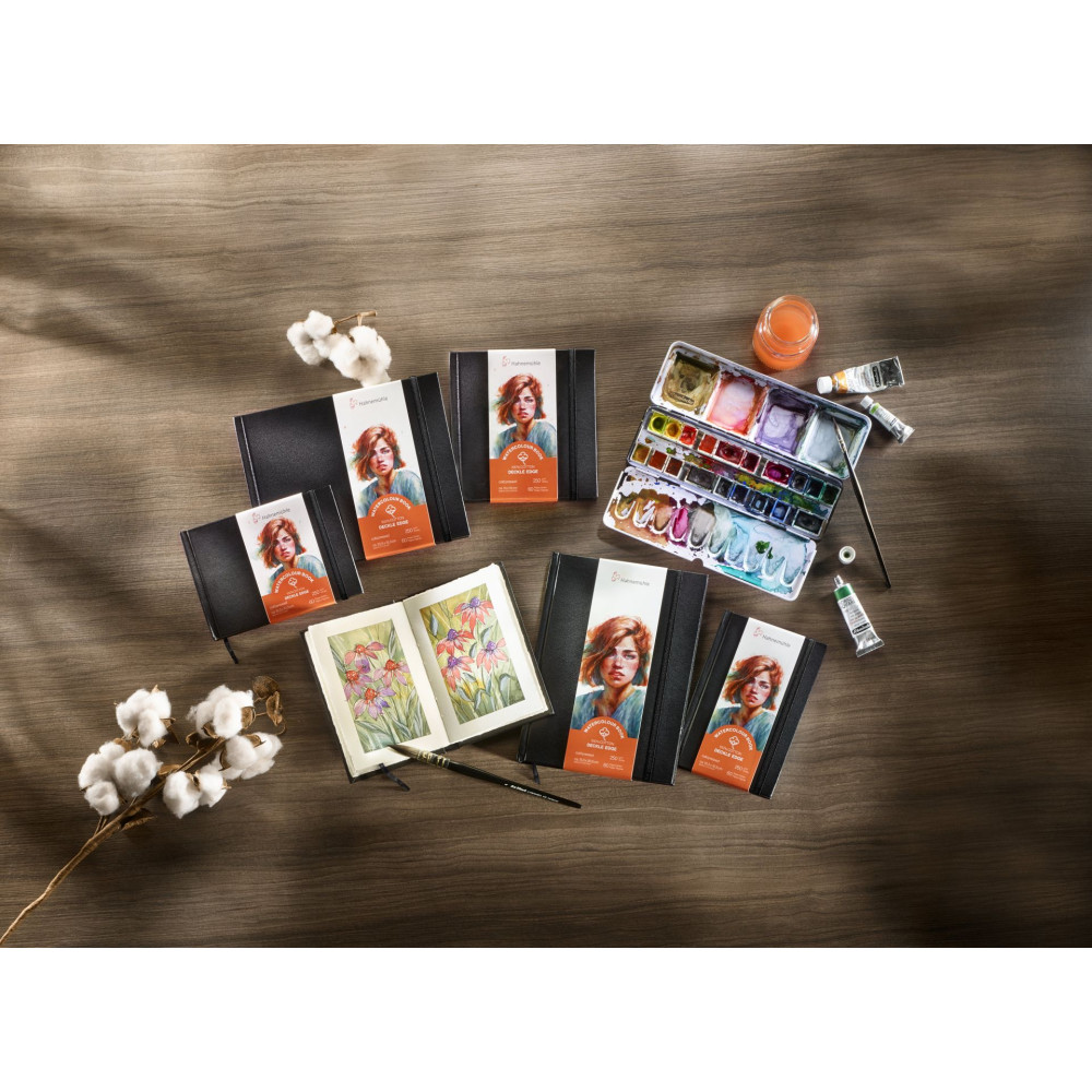 Watercolour Book Deckle Edge 10,3 x 15,3 cm - Hahnemühle - cold pressed, 250 g, 60 pages