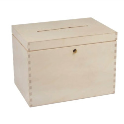 Wooden box for envelopes with key - 29 x 20 x 21,4 cm