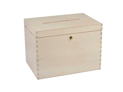 Wooden box for envelopes with key - 29 x 20 x 21,4 cm