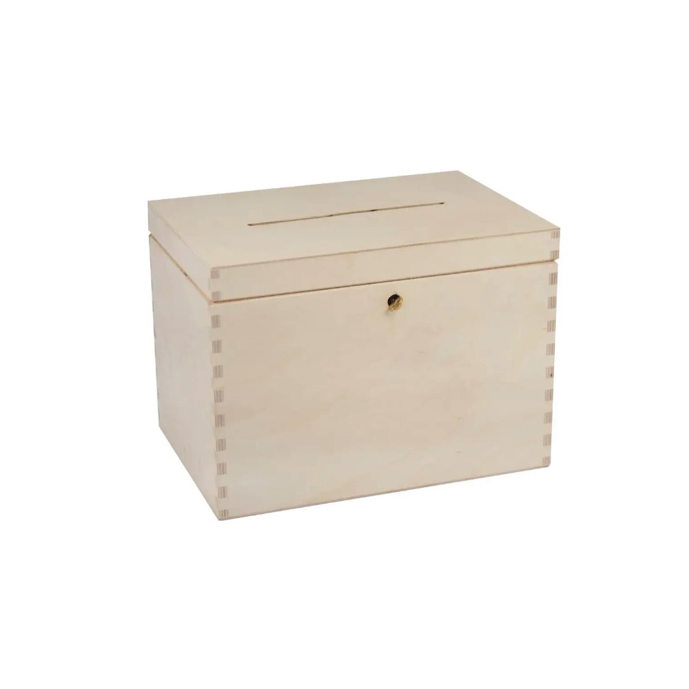 Wooden box for envelopes with key - 29 x 20 x 21,4 cm