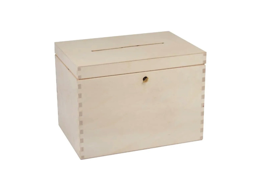Wooden box for envelopes with key - 29 x 20 x 21,4 cm