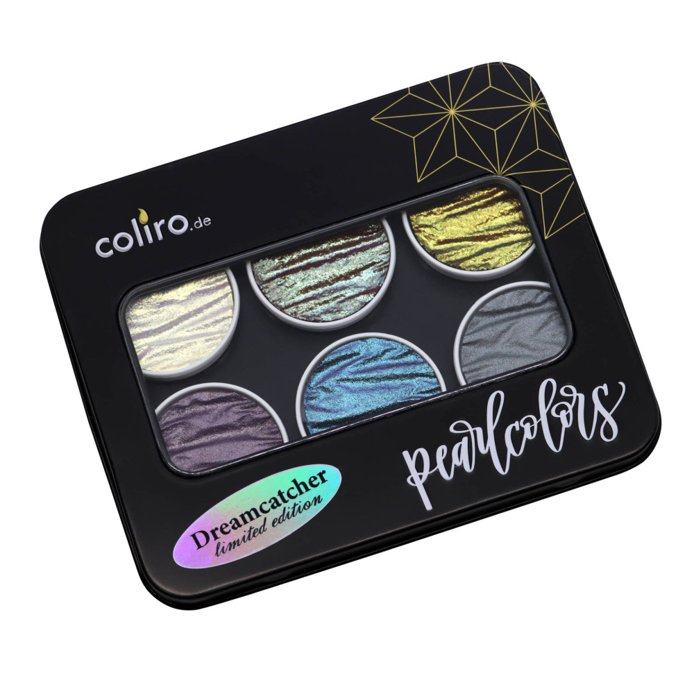 Set of watercolor paints Dreamcatcher - Coliro Pearl Colors - 30 mm, 6 pcs.