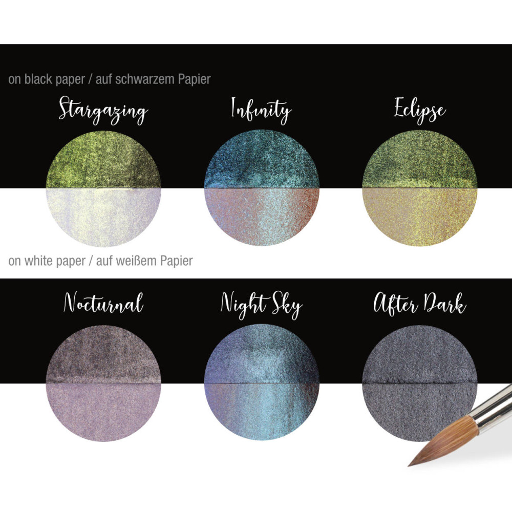 Set of watercolor paints Dreamcatcher - Coliro Pearl Colors - 30 mm, 6 pcs.