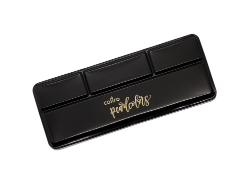 Metal box for 12 watercolor paints - Coliro Pearl Colors - black