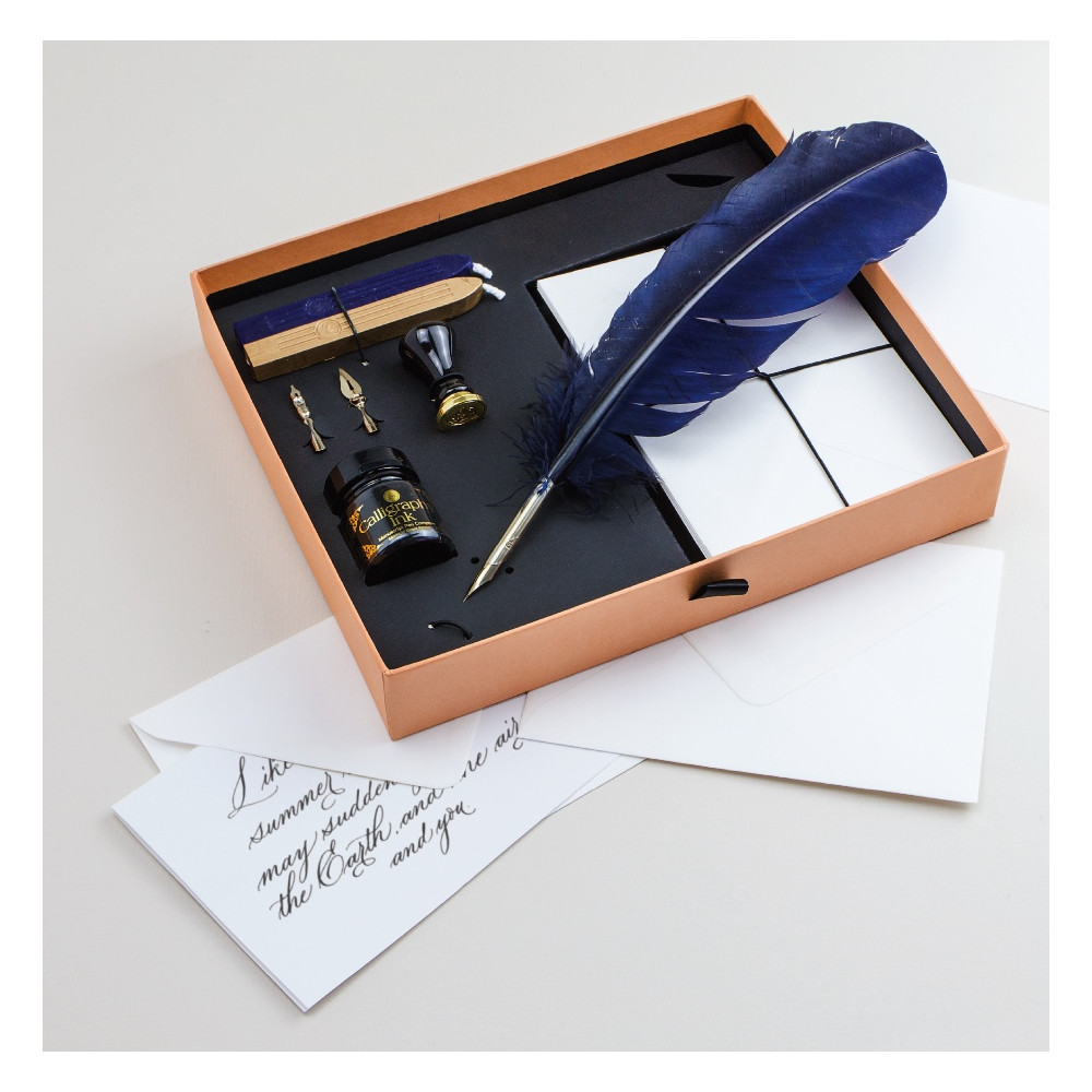 Zestaw do kaligrafii i lakowania z gęsim piórem - Manuscript - Quill Correspondence