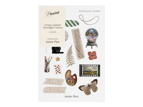 Zestaw naklejek Moonlight Charms do pamiętnika - Jaśnie Plan