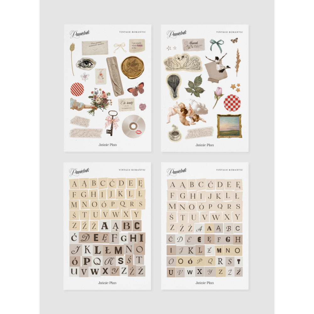 Diary stickers Vintage Romantic - Jaśnie Plan