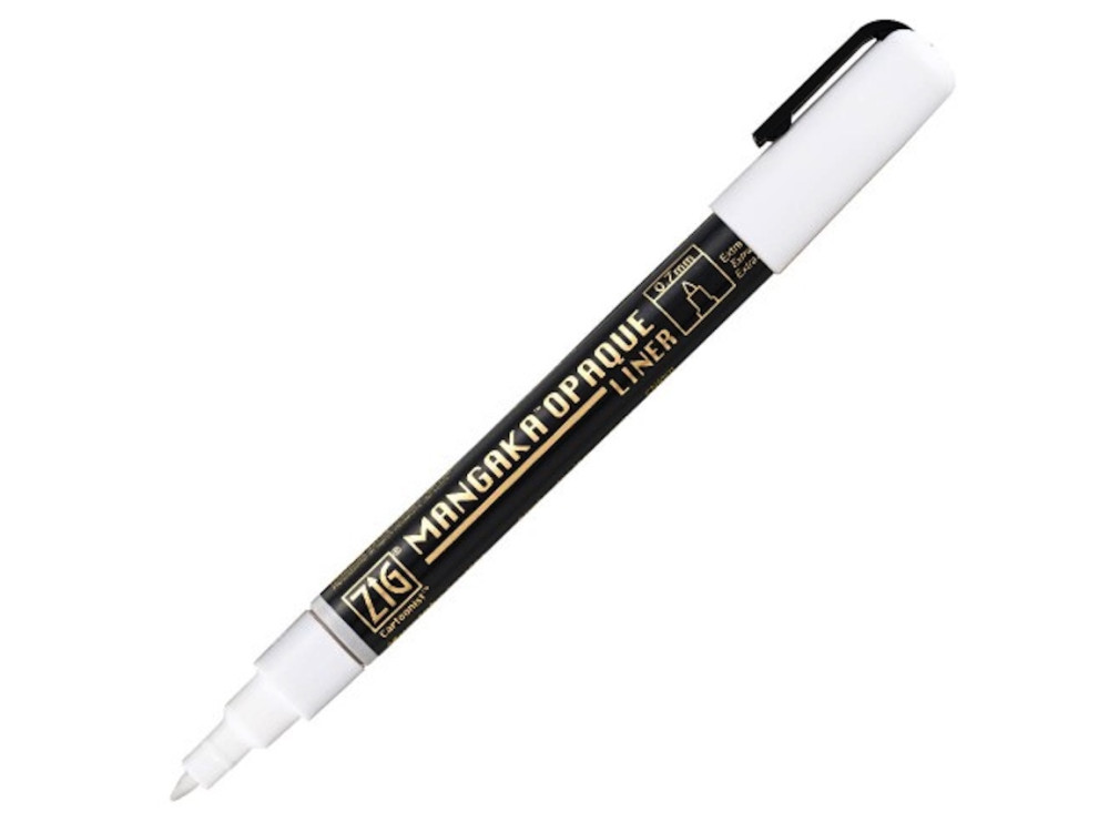 Pisak ZIG Cartoonist Mangaka Opaque Liner - Kuretake - biały, 0,7 mm