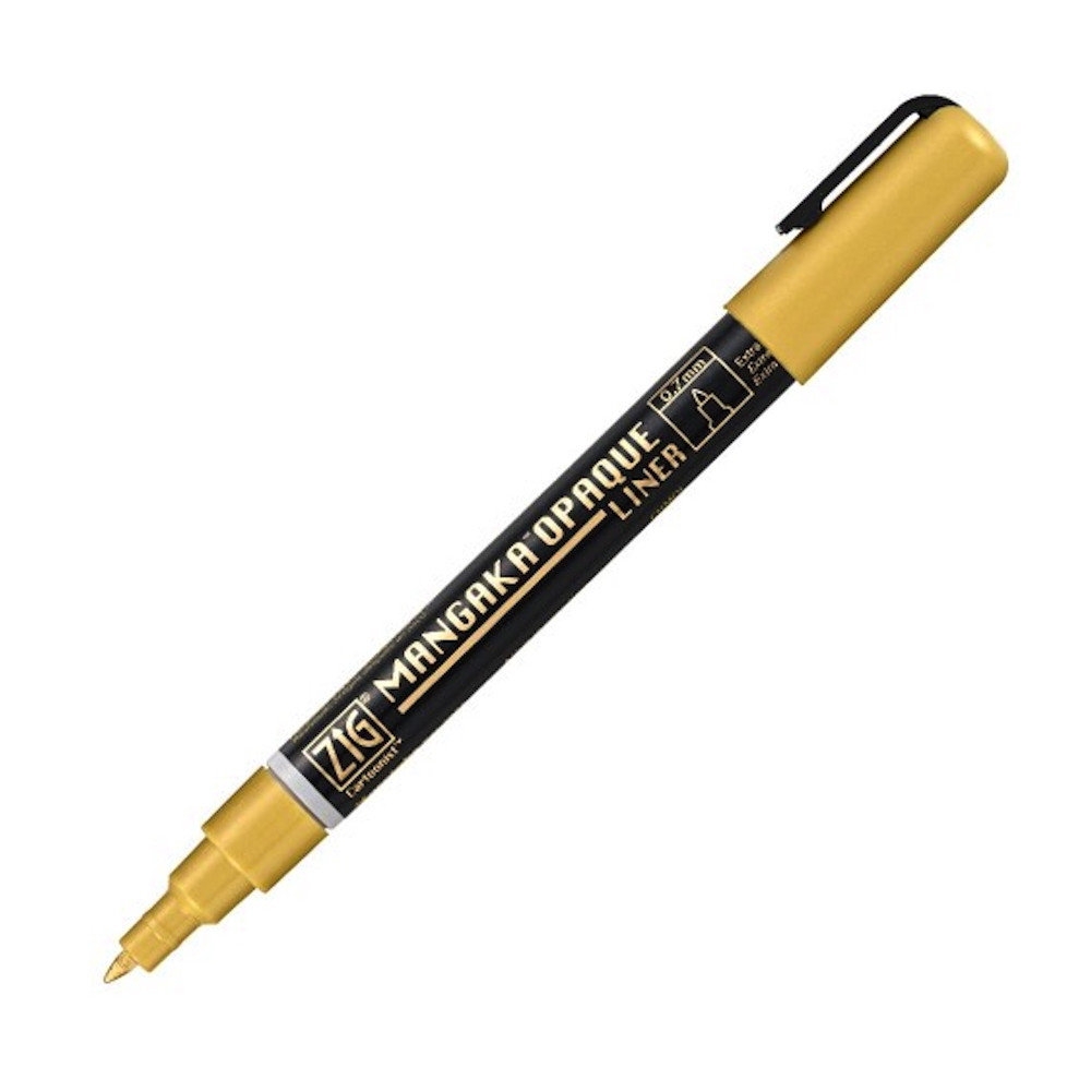 Pisak ZIG Cartoonist Mangaka Opaque Liner - Kuretake - złoty, 0,7 mm