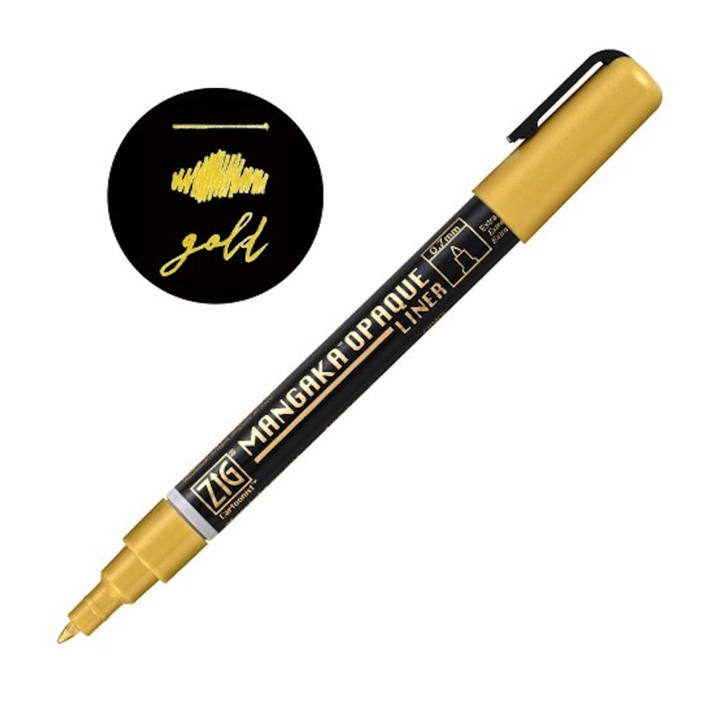 Pisak ZIG Cartoonist Mangaka Opaque Liner - Kuretake - złoty, 0,7 mm
