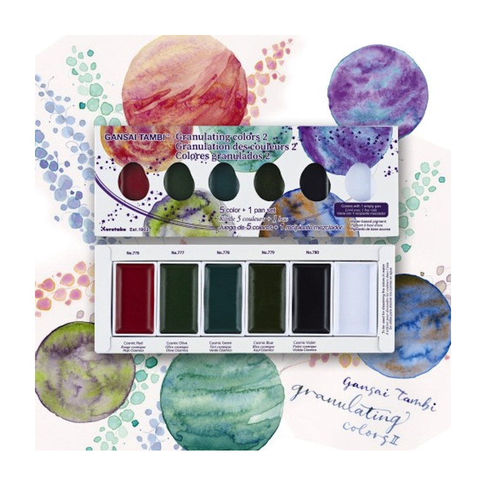 Watercolor set Gansai Tambi Granulating 2 - Kuretake - 5 colors