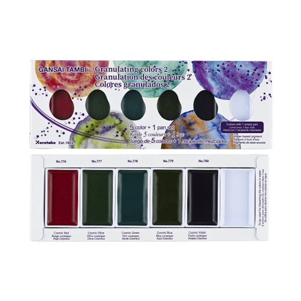 Watercolor set Gansai Tambi Granulating 2 - Kuretake - 5 colors