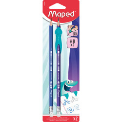 Zestaw ołówków z nakładką Kidy Learn - Maped - HB, 2 szt.