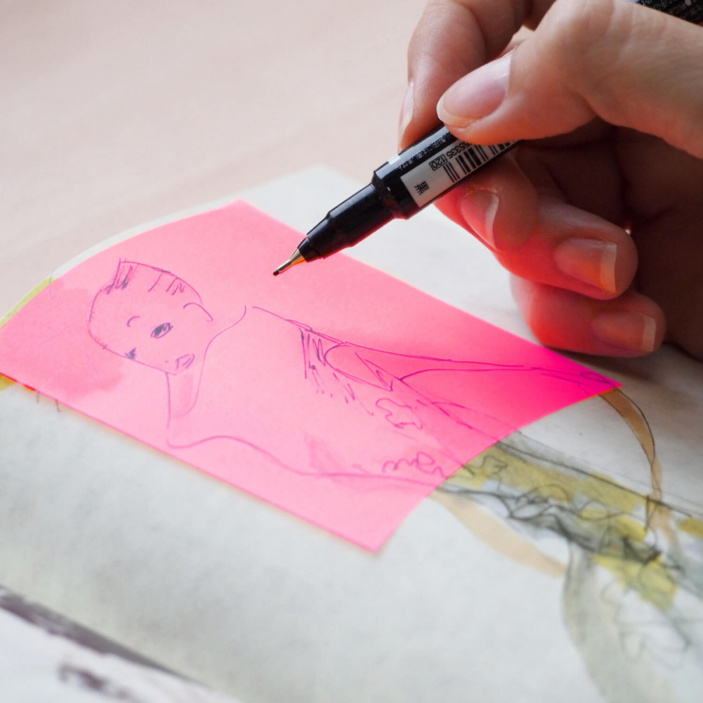 See through sticky notes Stick'N - pink, 7,6 x 7,6 cm, 50 pcs.