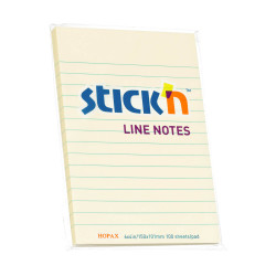 Karteczki samoprzylepne w linie Stick'N - żółte, 15,2 × 10,1 cm, 50 szt.