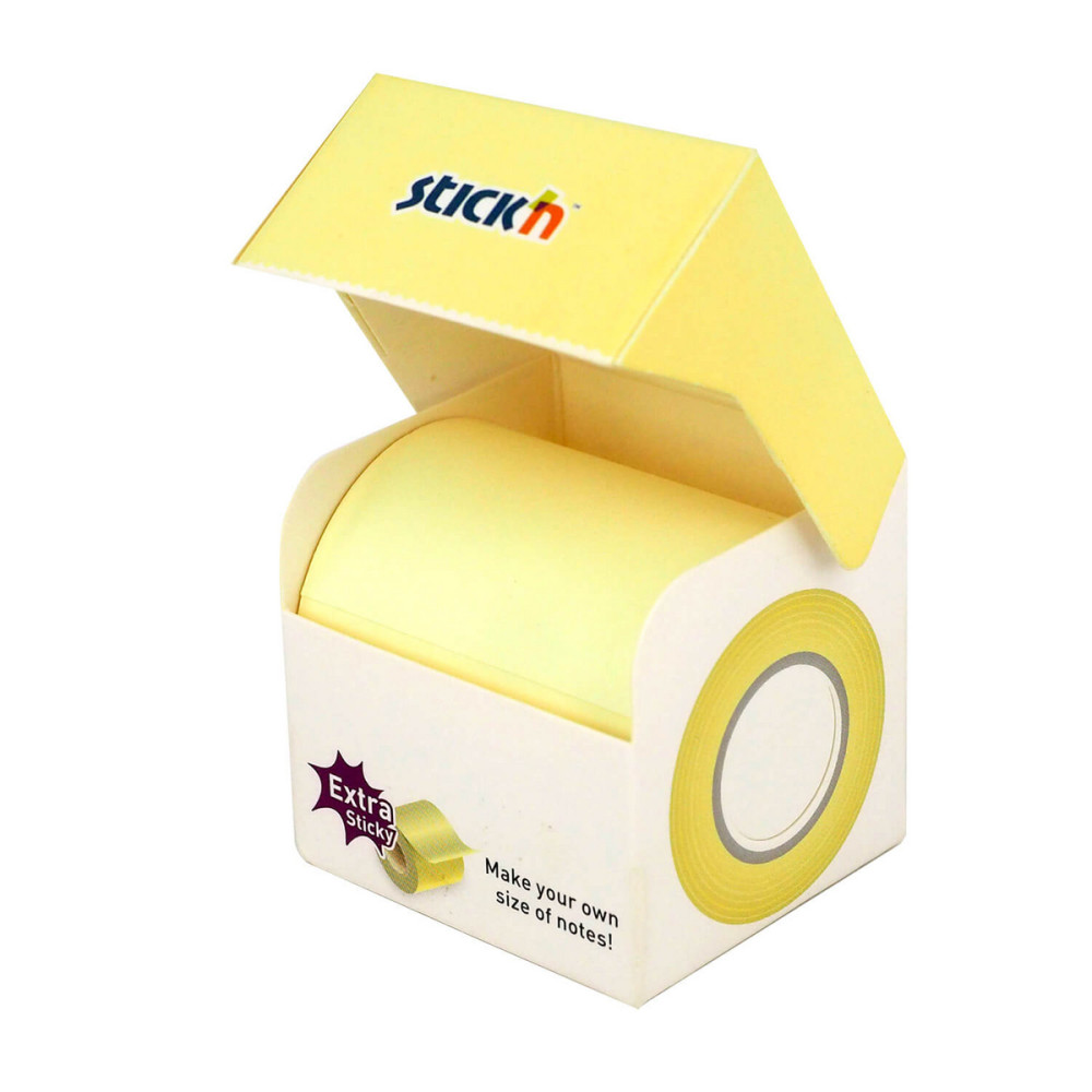 Karteczki samoprzylepne na rolce Stick'N - żółte, 5 cm x 10 m