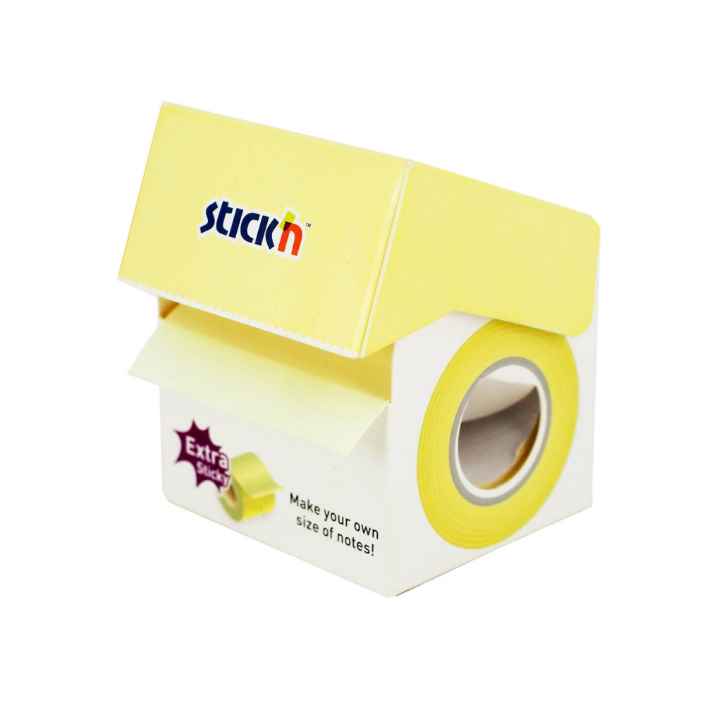 Karteczki samoprzylepne na rolce Stick'N - żółte, 5 cm x 10 m