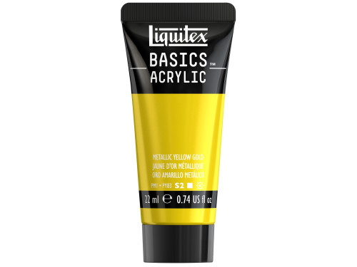 Farba akrylowa Basics Acrylic - Liquitex - 343, Metallic Yellow Gold, 22 ml