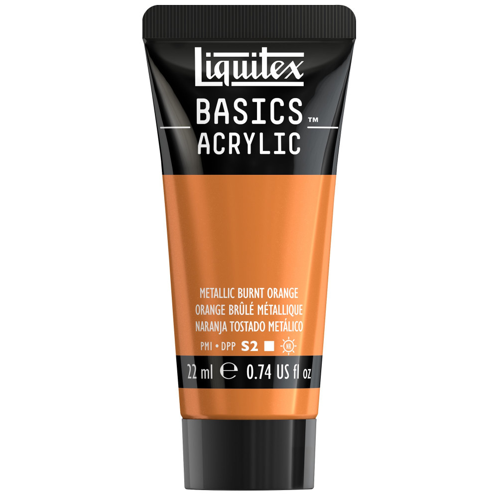 Basics Acrylic paint - Liquitex - 344, Metallic Burnt Orange, 22 ml