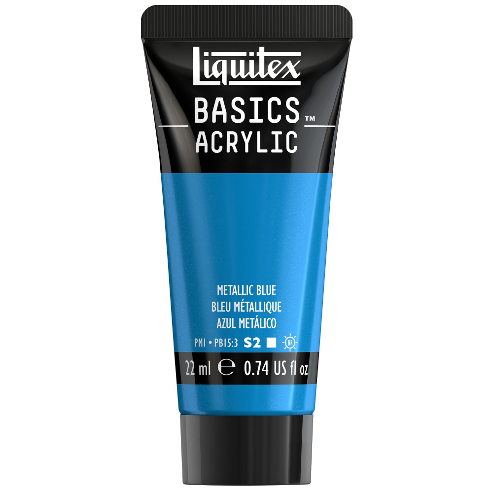 Farba akrylowa Basics Acrylic - Liquitex - 341, Metallic Blue, 22 ml