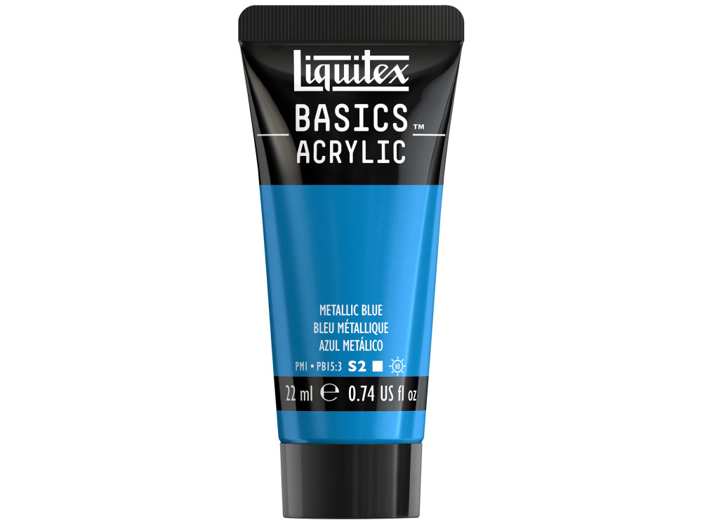 Farba akrylowa Basics Acrylic - Liquitex - 341, Metallic Blue, 22 ml