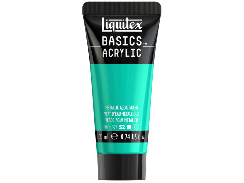 Farba akrylowa Basics Acrylic - Liquitex - 339, Metallic Aqua Green, 22 ml