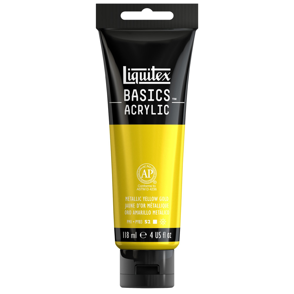Farba akrylowa Basics Acrylic - Liquitex - 343, Metallic Yellow Gold, 118 ml