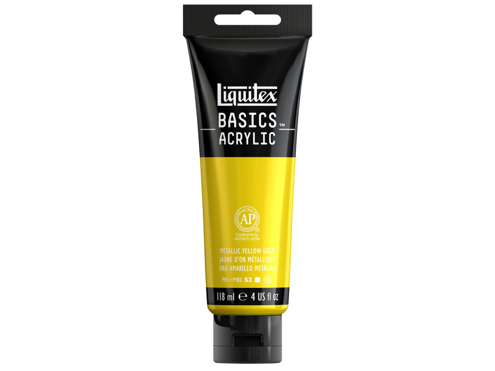 Farba akrylowa Basics Acrylic - Liquitex - 343, Metallic Yellow Gold, 118 ml